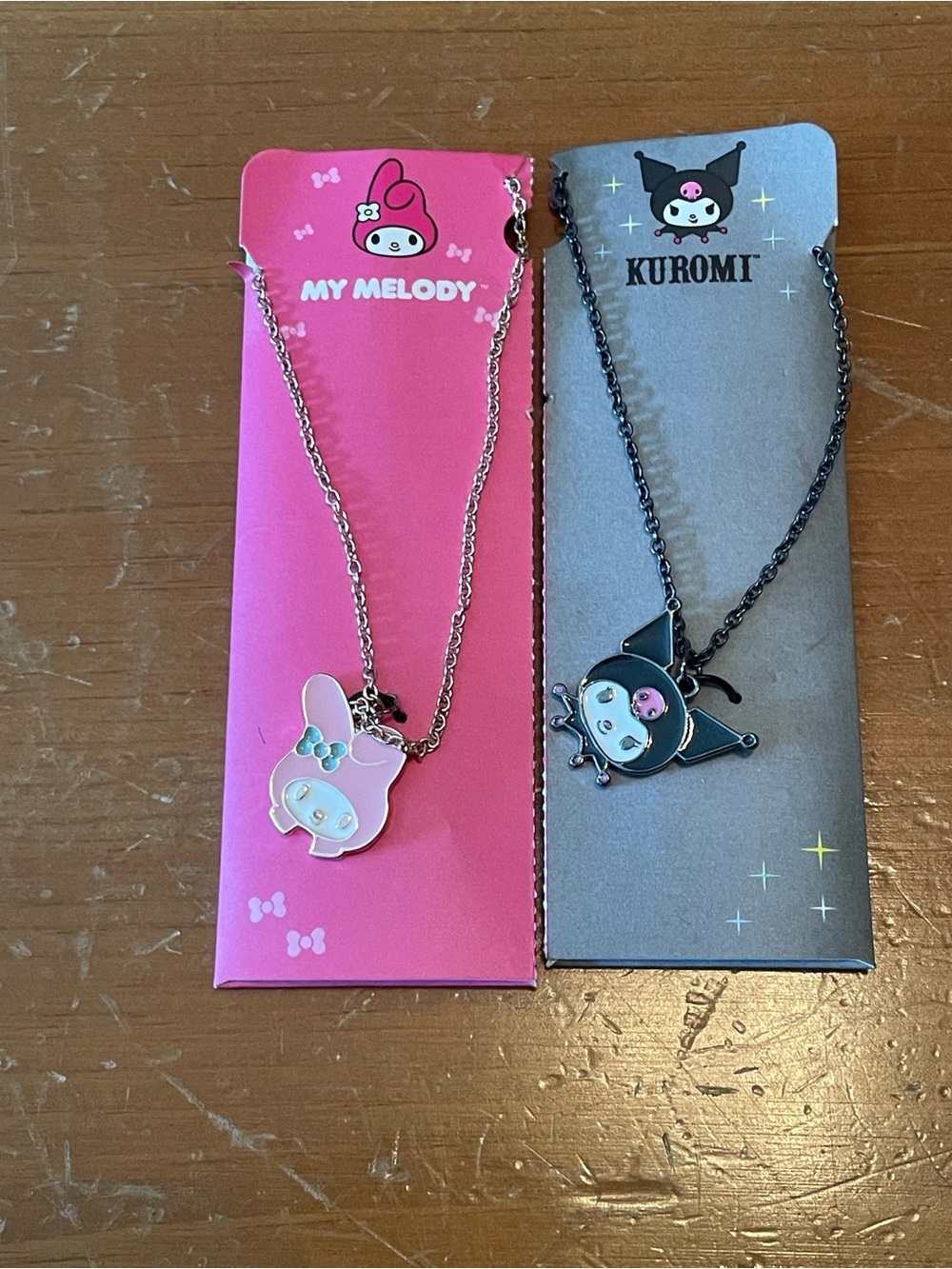 Sanrio My Melody & Kuromi Pendant Necklaces — Pink, Black, Blue